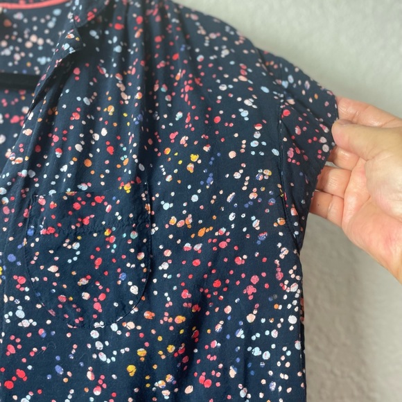 Anthropologie Maeve Paint Splatter Cap Sleeve Button down Top Sz XS - Picture 4 of 5